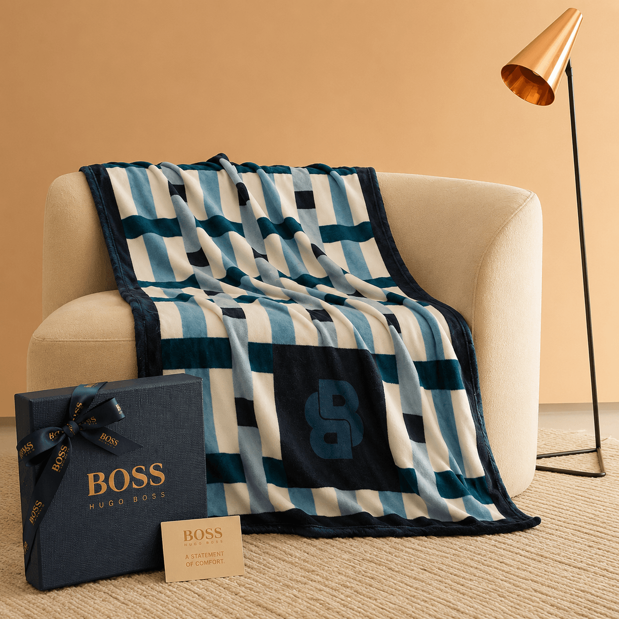 Checkered Fleece Travel Blanket