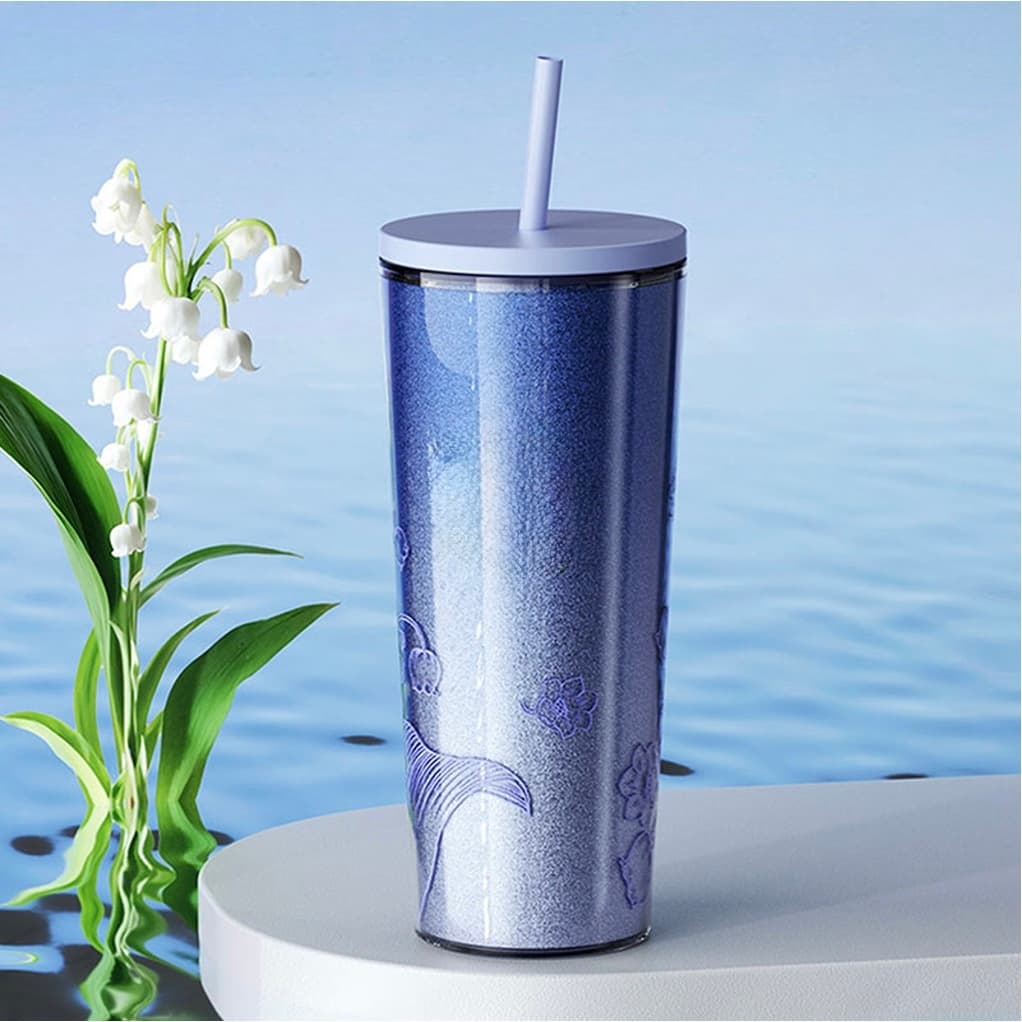 Double-Wall Straw Travel Cup