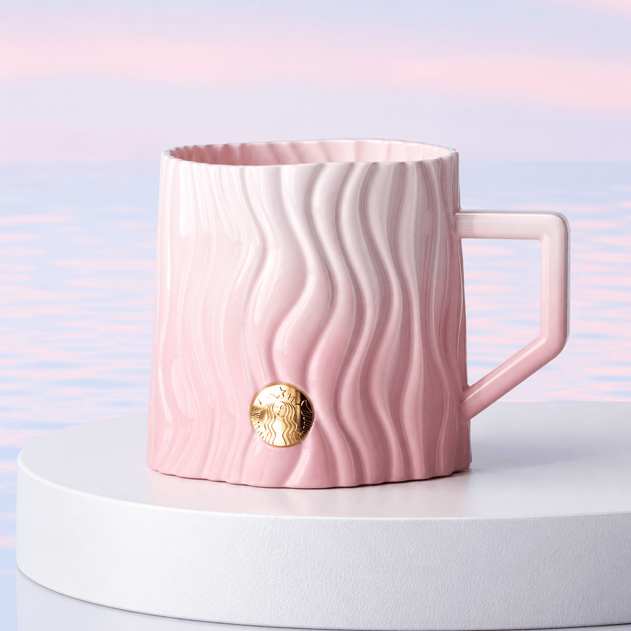 Textured Emblem Ceramic Mug